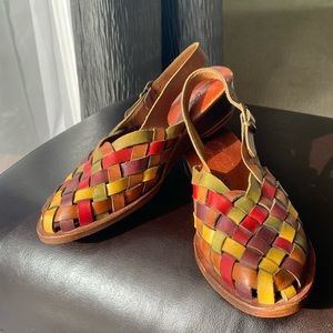 Hand made multi-color leather sandals